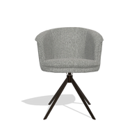 Dining Chair Lena 6581 in Lodge 40 fabric (grey), espresso swivel base, front view