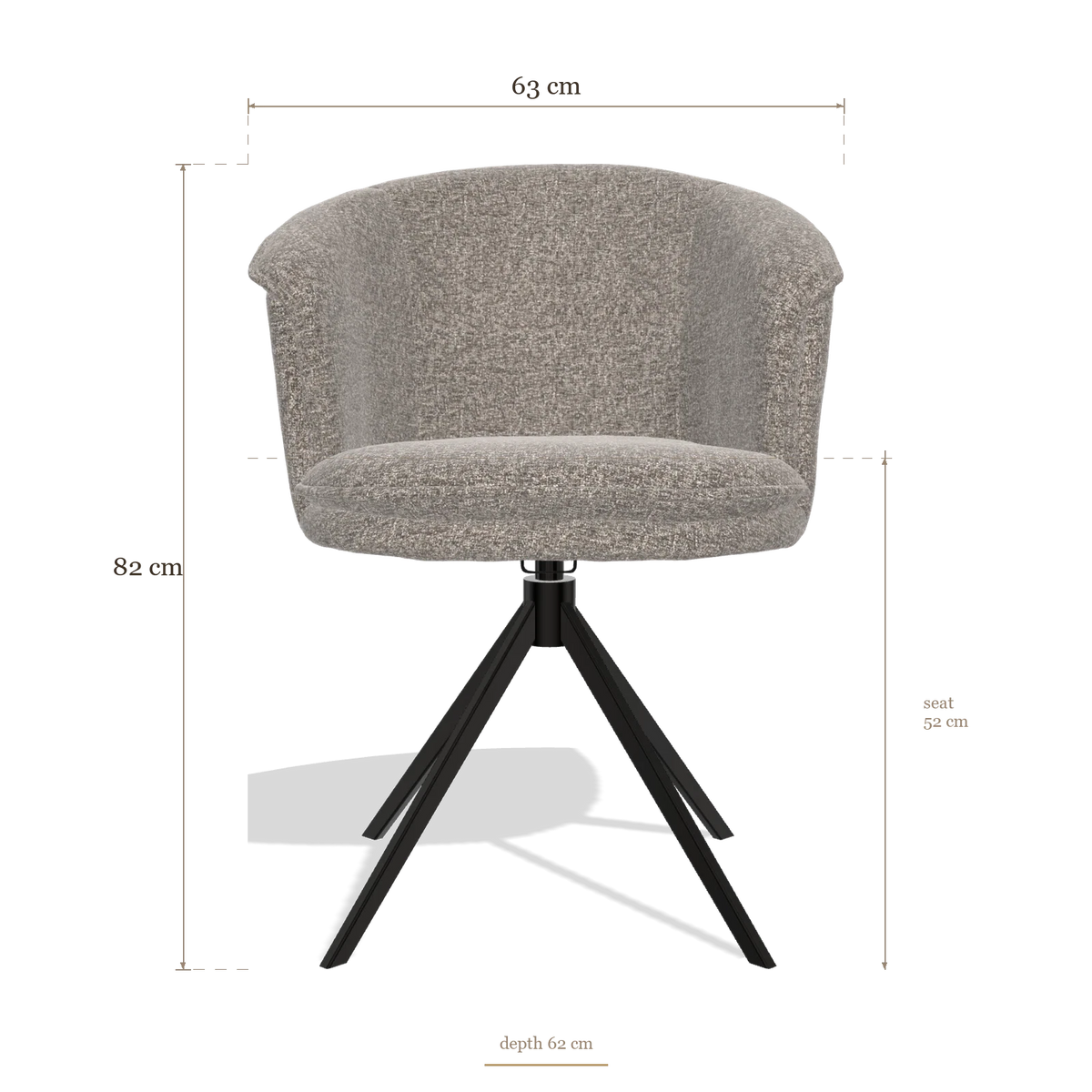 Dining Chair Lena 6581, dimensions 63 x 62 x 82 cm