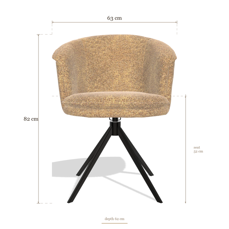 Sedia da pranzo Lena 6581, dimensioni 63 x 62 x 82 cm