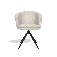 Sedia da pranzo Lena 6581 in tessuto Oasis 196 (grigio chiaro), base girevole in nero, vista frontale