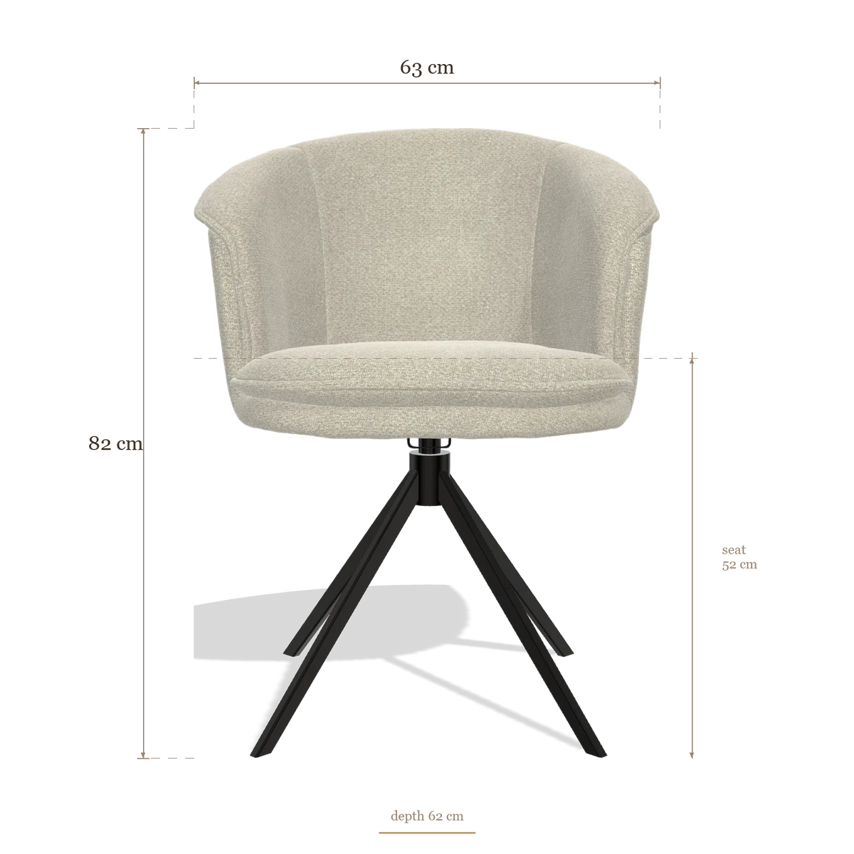 Dining Chair Lena 6581, dimensions 63 x 62 x 82 cm