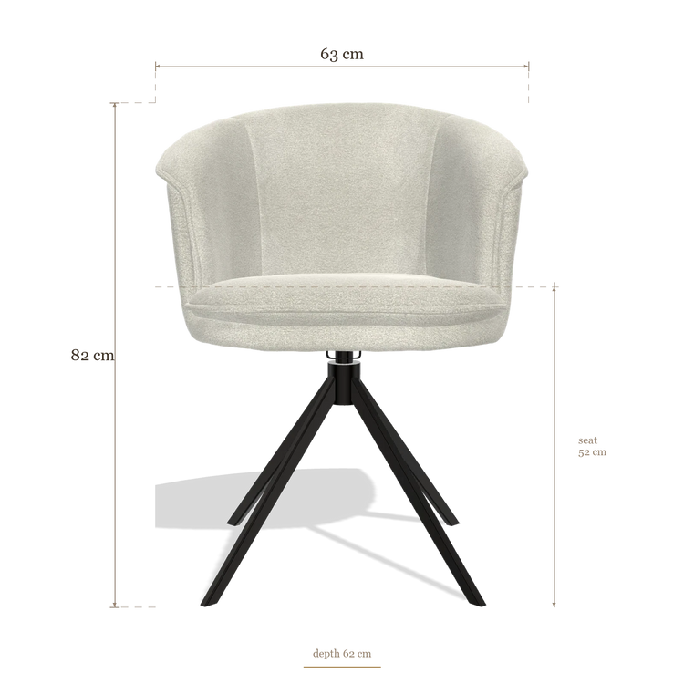Sedia da pranzo Lena 6581, dimensioni 63 x 62 x 82 cm
