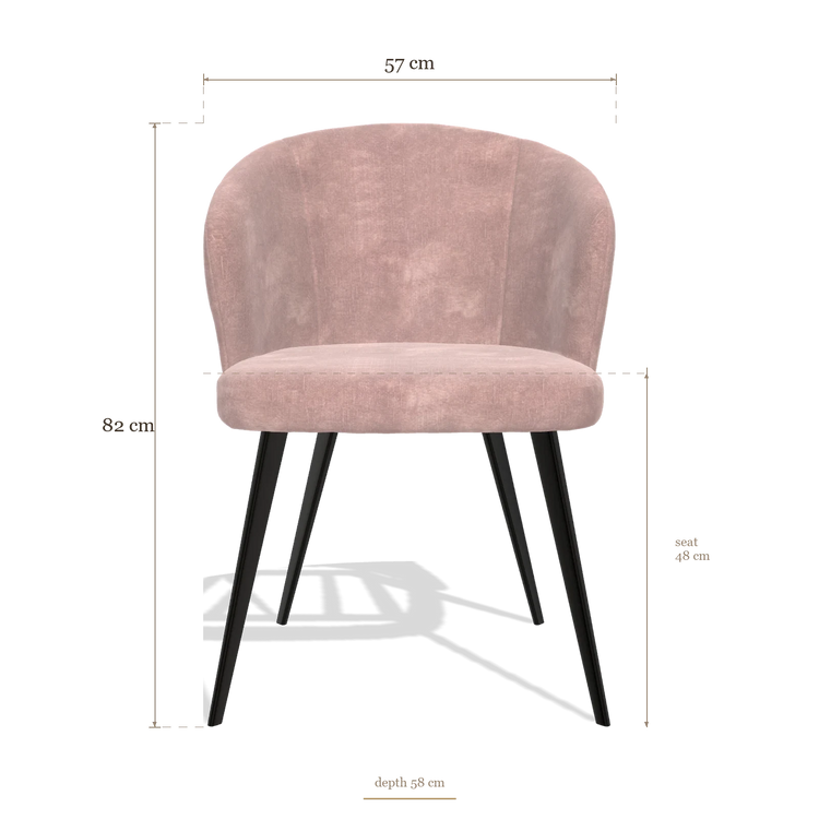 Silla de comedor Lisette 6599, medidas 57 x 58 x 82 cm
