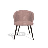 Silla de comedor Lisette 6599 en tela Adore 200 (topo), patas en espresso, vista frontal