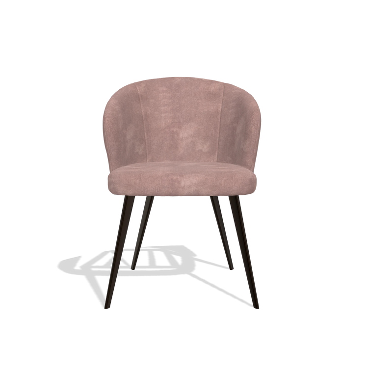 Silla de comedor Lisette 6599 en tela Adore 200 (topo), patas en espresso, vista frontal