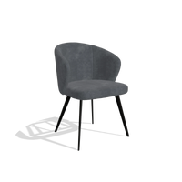Esszimmerstuhl Lisette 6599 in Stoff Adore 56 (Anthrazit), Beine in Schwarz, Schrägansicht