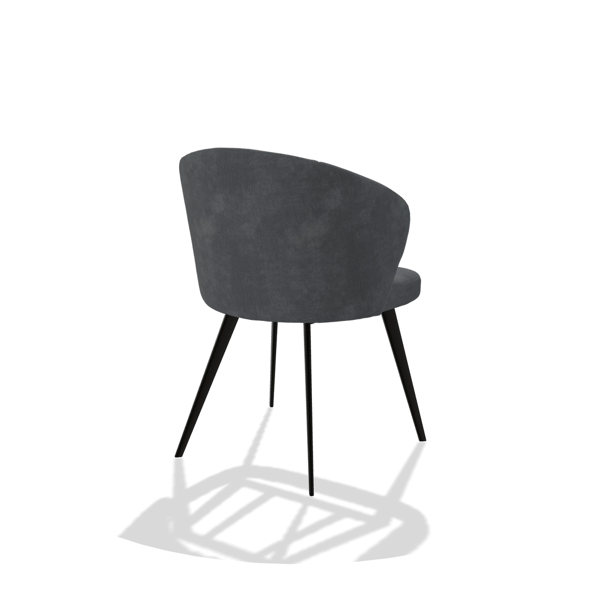 Esszimmerstuhl Lisette 6599 in Stoff Adore 56 (Anthrazit), Beine in Schwarz, Schrägansicht von hinten