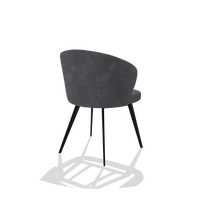 Esszimmerstuhl Lisette 6599 in Stoff Adore 56 (Anthrazit), Beine in Schwarz, Schrägansicht von hinten