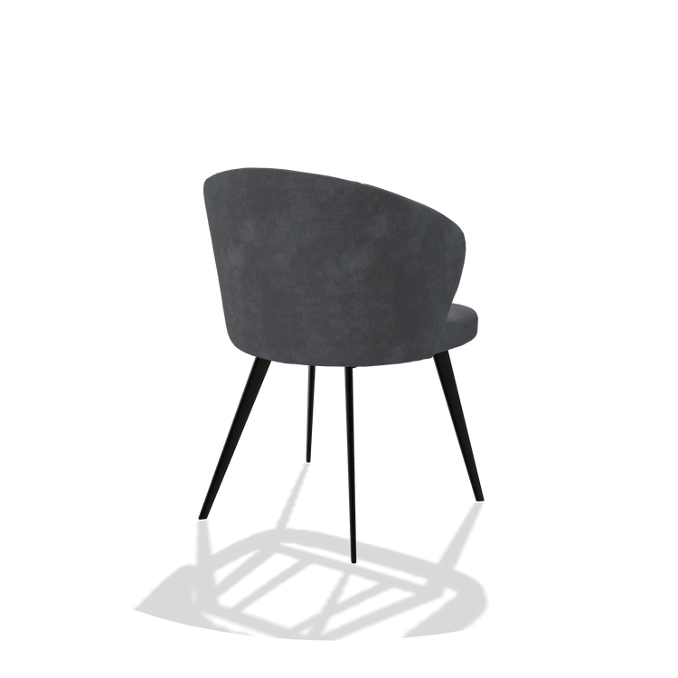 Esszimmerstuhl Lisette 6599 in Stoff Adore 56 (Anthrazit), Beine in Schwarz, Schrägansicht von hinten
