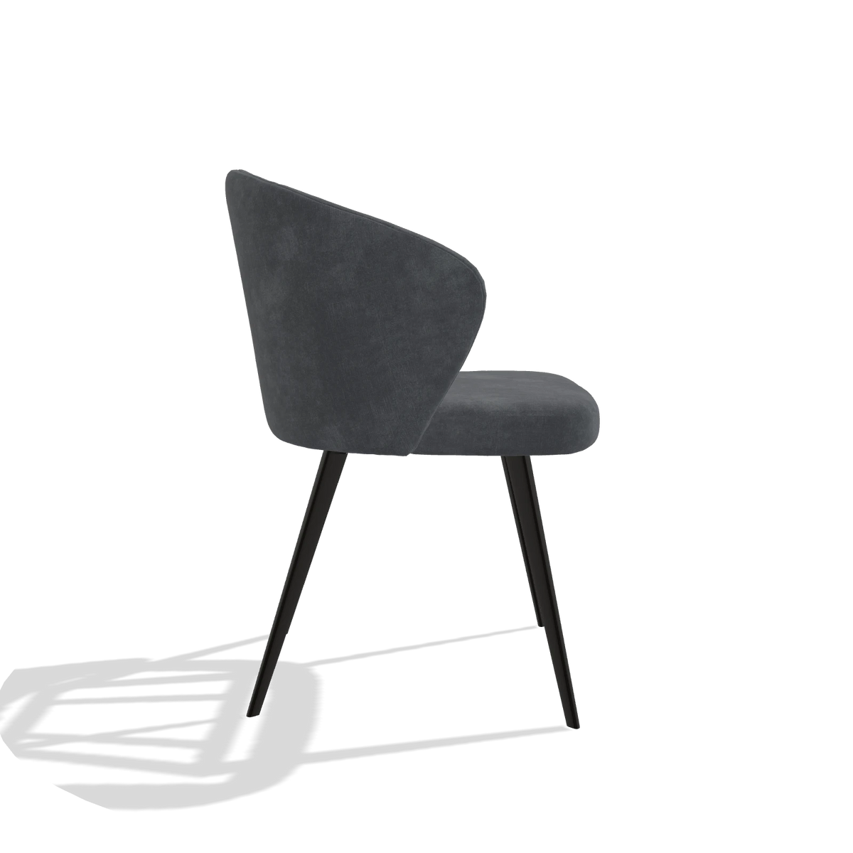 Esszimmerstuhl Lisette 6599 in Stoff Adore 56 (Anthrazit), Beine in Schwarz, Seitenansicht