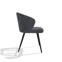 Esszimmerstuhl Lisette 6599 in Stoff Adore 56 (Anthrazit), Beine in Schwarz, Seitenansicht