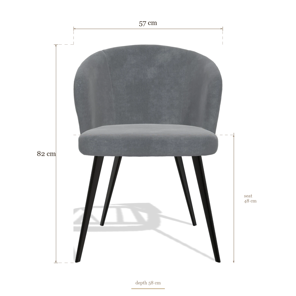 Esszimmerstuhl Lisette 6599, Maße 57 x 58 x 82 cm