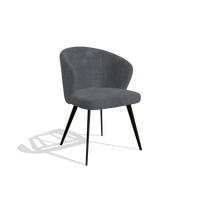 Esszimmerstuhl Lisette 6599 in Stoff Adore 56 (Anthrazit), Beine in Espresso, Schrägansicht