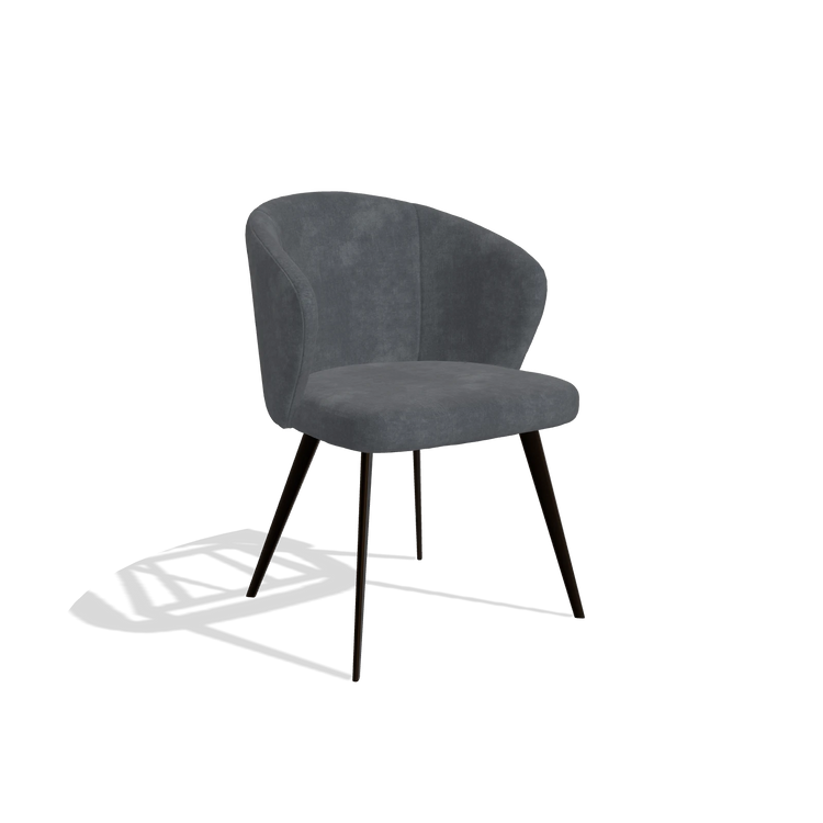 Esszimmerstuhl Lisette 6599 in Stoff Adore 56 (Anthrazit), Beine in Espresso, Schrägansicht
