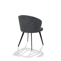 Esszimmerstuhl Lisette 6599 in Stoff Adore 56 (Anthrazit), Beine in Espresso, Schrägansicht von hinten