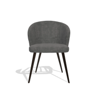 Chaise de salle à manger Lisette 6599 en tissu Adore 68 (gris foncé), pieds en espresso, vue de face