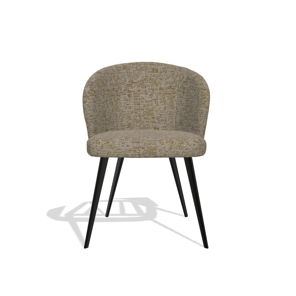 Esszimmerstuhl Lisette 6599 in Stoff Be Fine 25 (Taupe), Beine in Schwarz, Vorderansicht