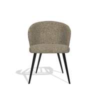 Esszimmerstuhl Lisette 6599 in Stoff Be Fine 25 (Taupe), Beine in Schwarz, Vorderansicht
