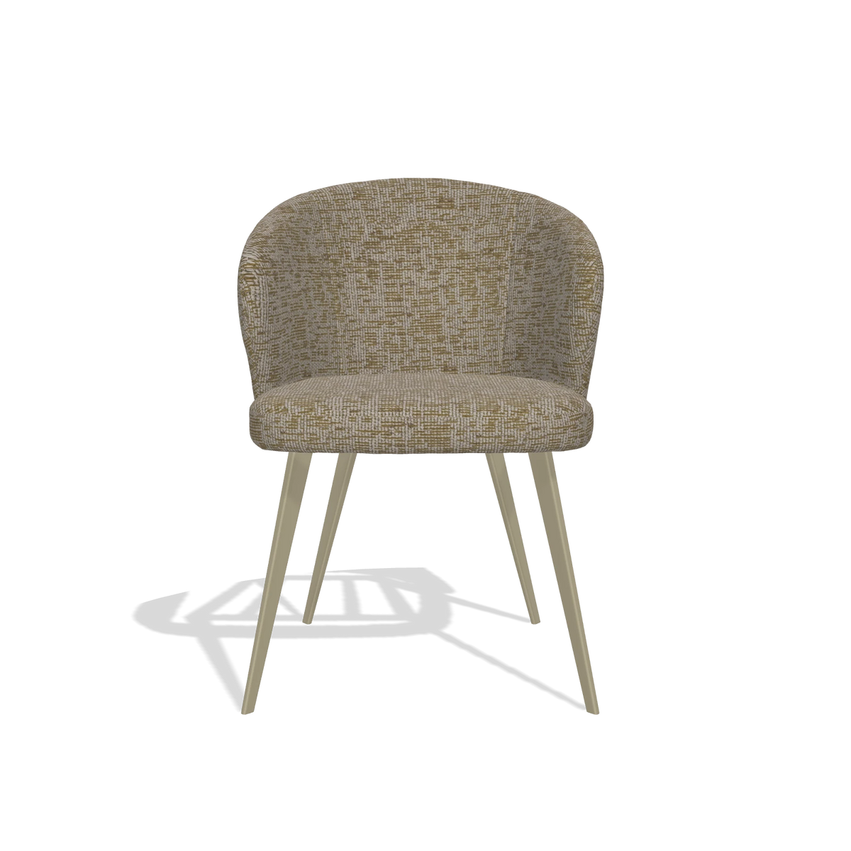 Esszimmerstuhl Lisette 6599 in Stoff Be Fine 25 (Taupe), Beine in Champagner, Vorderansicht