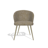 Esszimmerstuhl Lisette 6599 in Stoff Be Fine 25 (Taupe), Beine in Champagner, Vorderansicht