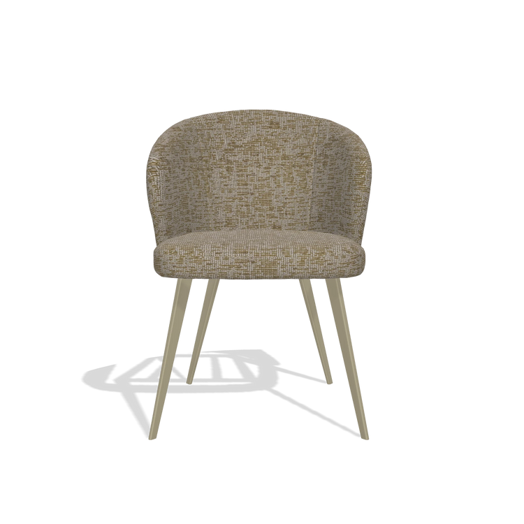 Esszimmerstuhl Lisette 6599 in Stoff Be Fine 25 (Taupe), Beine in Champagner, Vorderansicht
