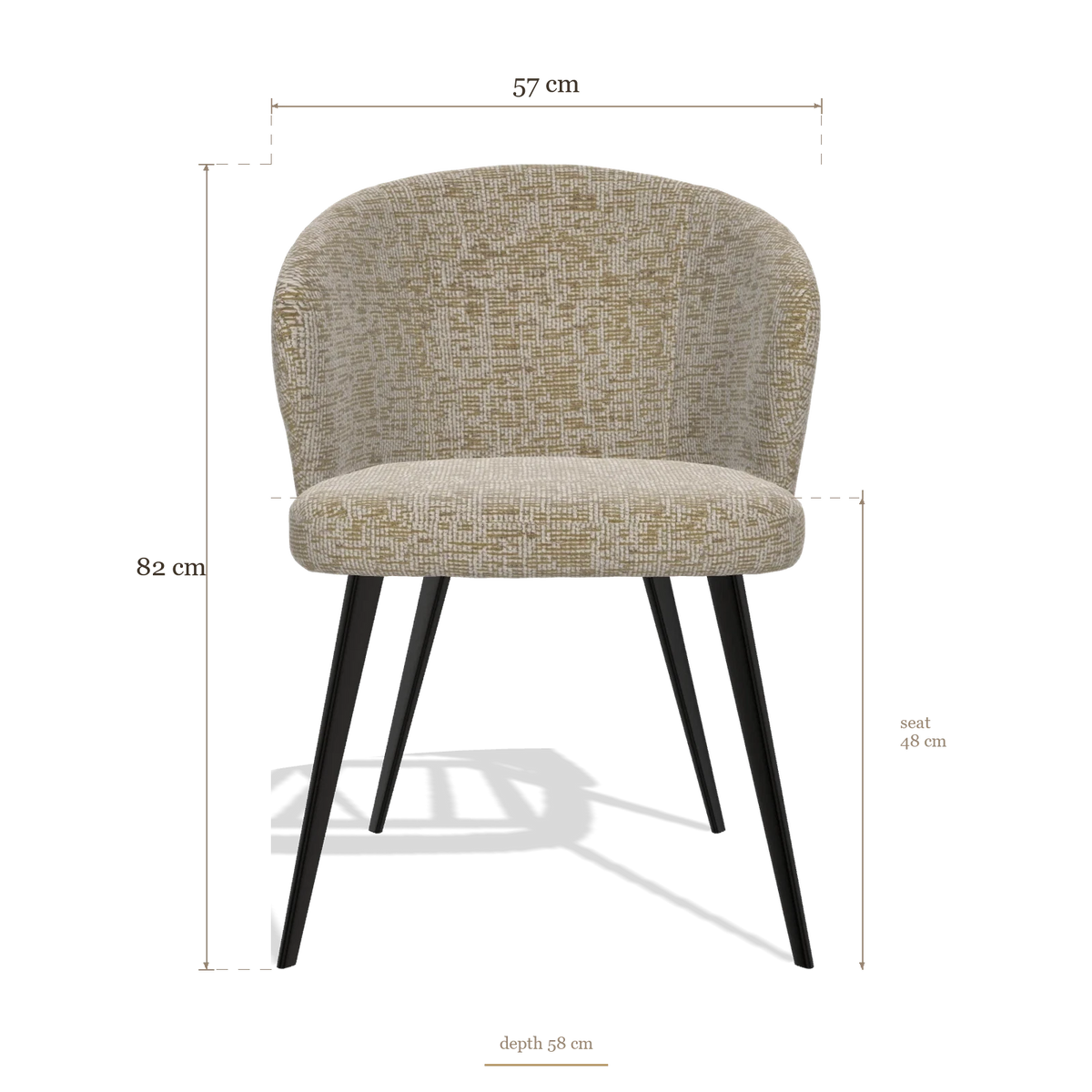Esszimmerstuhl Lisette 6599, Maße 57 x 58 x 82 cm