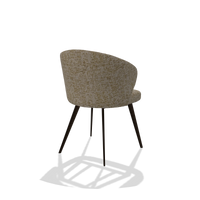 Esszimmerstuhl Lisette 6599 in Stoff Be Fine 25 (Taupe), Beine in Espresso, Schrägansicht von hinten