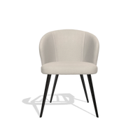 Sedia da pranzo Lisette 6599 in tessuto Boogie 02 (grigio chiaro), gambe in nero, vista frontale