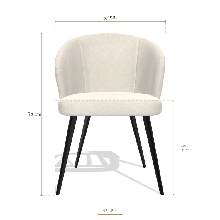 Sedia da pranzo Lisette 6599, dimensioni 57 x 58 x 82 cm