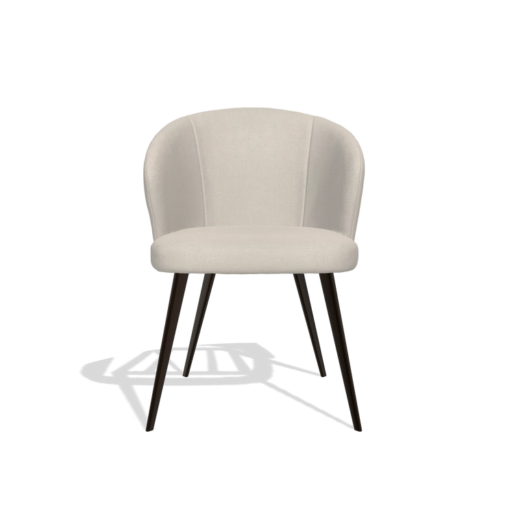 Sedia da pranzo Lisette 6599 in tessuto Boogie 02 (grigio chiaro), gambe in espresso, vista frontale