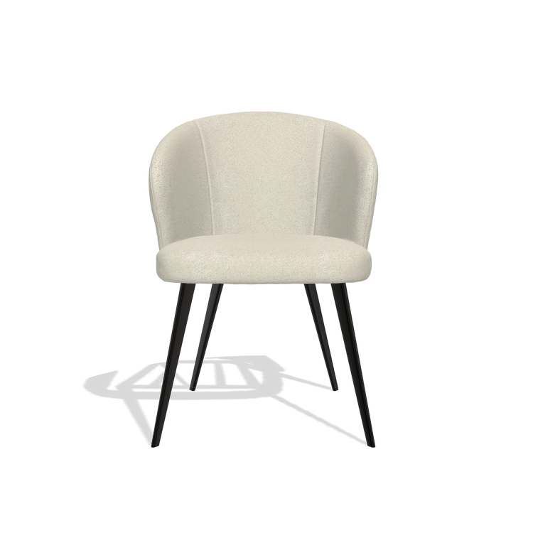 Sedia da pranzo Lisette 6599 in tessuto Boogie 84 (grigio chiaro), gambe in nero, vista frontale