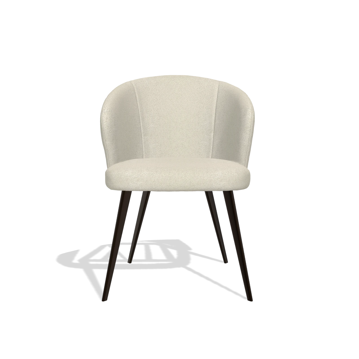 Sedia da pranzo Lisette 6599 in tessuto Boogie 84 (grigio chiaro), gambe in espresso, vista frontale