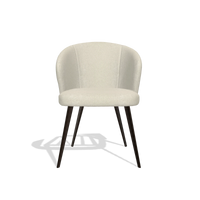 Sedia da pranzo Lisette 6599 in tessuto Boogie 84 (grigio chiaro), gambe in espresso, vista frontale