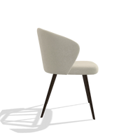 Sedia da pranzo Lisette 6599 in tessuto Boogie 84 (grigio chiaro), gambe in espresso, vista laterale