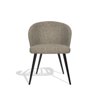 Chaise de salle à manger Lisette 6599 en tissu Cayenne 55 (taupe), pieds en noir, vue de face