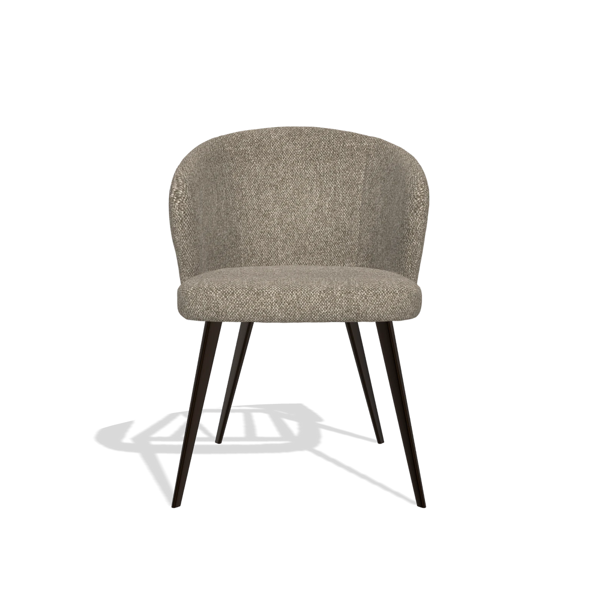 Chaise de salle à manger Lisette 6599 en tissu Cayenne 55 (taupe), pieds en espresso, vue de face