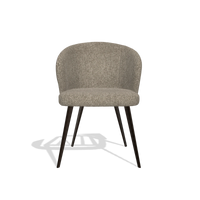Chaise de salle à manger Lisette 6599 en tissu Cayenne 55 (taupe), pieds en espresso, vue de face