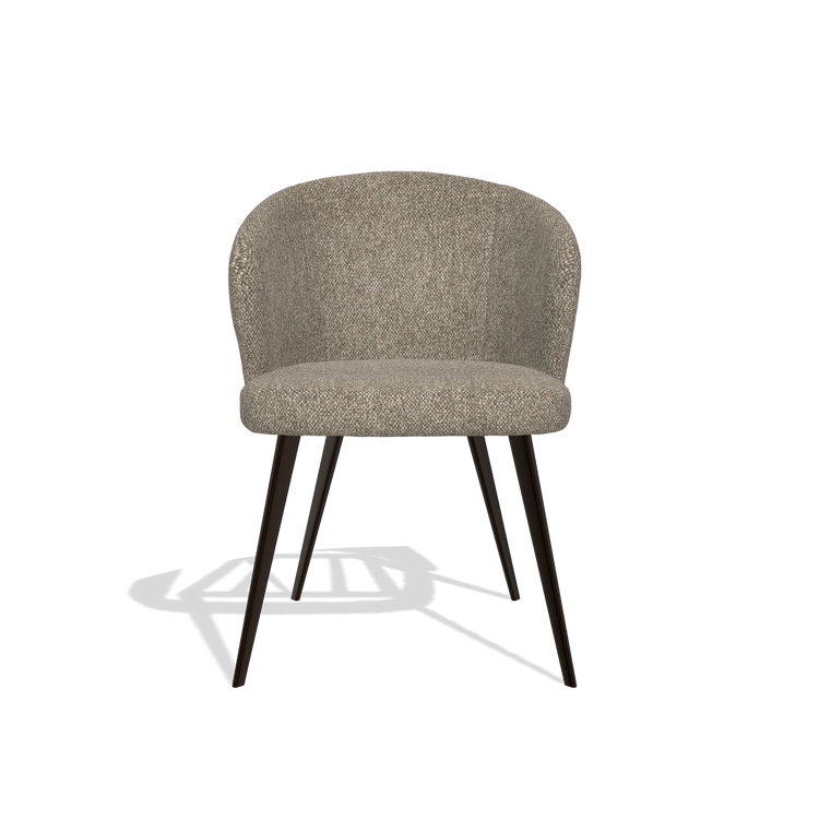 Chaise de salle à manger Lisette 6599 en tissu Cayenne 55 (taupe), pieds en espresso, vue de face