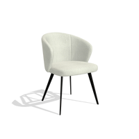 Sedia da pranzo Lisette 6599 in tessuto Energy 101 (grigio chiaro), gambe in nero, vista angolata