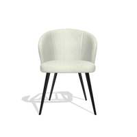 Sedia da pranzo Lisette 6599 in tessuto Energy 101 (grigio chiaro), gambe in nero, vista frontale