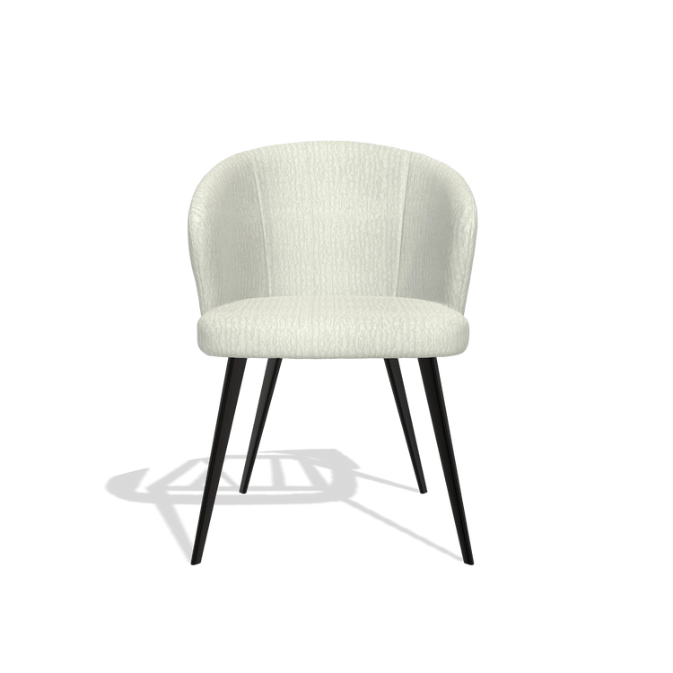 Sedia da pranzo Lisette 6599 in tessuto Energy 101 (grigio chiaro), gambe in nero, vista frontale