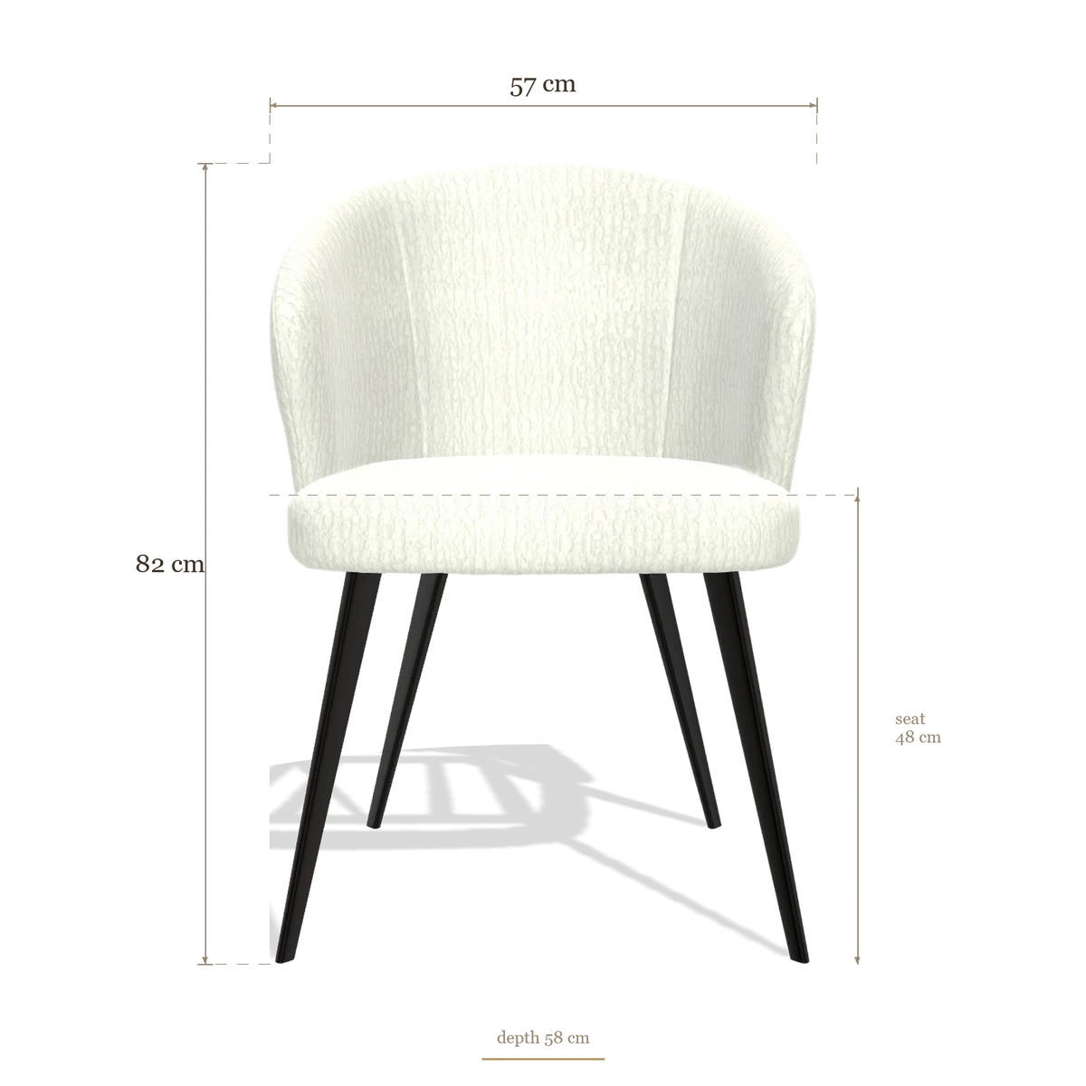 Sedia da pranzo Lisette 6599, dimensioni 57 x 58 x 82 cm
