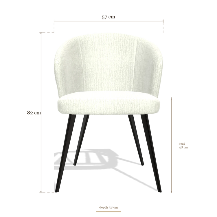 Sedia da pranzo Lisette 6599, dimensioni 57 x 58 x 82 cm