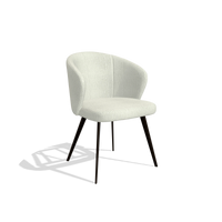Sedia da pranzo Lisette 6599 in tessuto Energy 101 (grigio chiaro), gambe in espresso, vista angolata