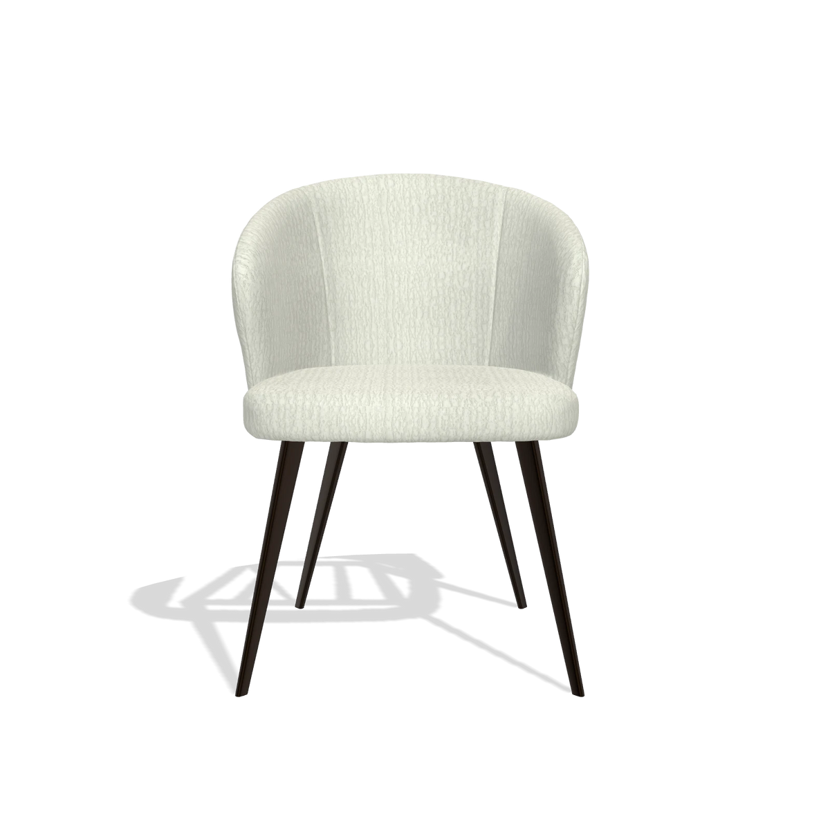 Sedia da pranzo Lisette 6599 in tessuto Energy 101 (grigio chiaro), gambe in espresso, vista frontale