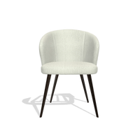 Sedia da pranzo Lisette 6599 in tessuto Energy 101 (grigio chiaro), gambe in espresso, vista frontale