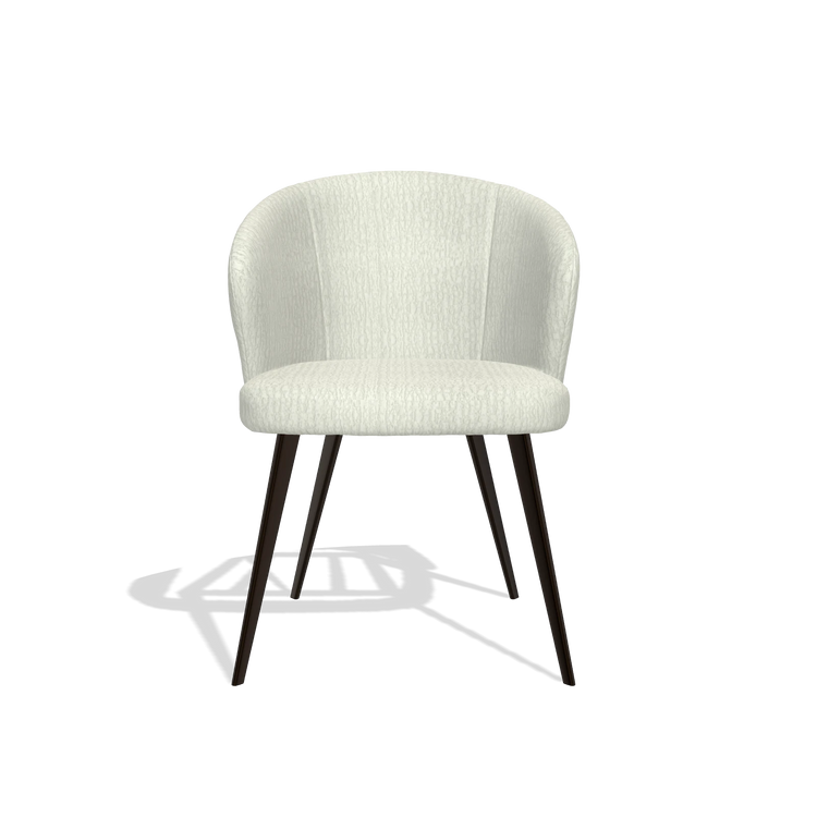 Sedia da pranzo Lisette 6599 in tessuto Energy 101 (grigio chiaro), gambe in espresso, vista frontale