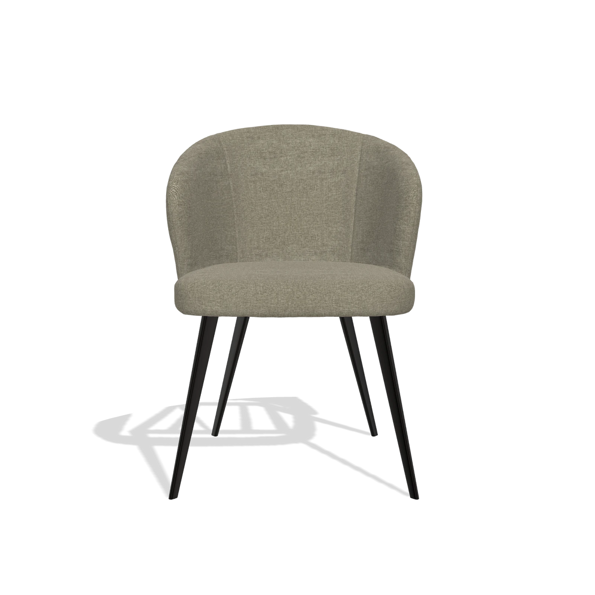 Esszimmerstuhl Lisette 6599 in Stoff Guard 193 (Taupe), Beine in Schwarz, Vorderansicht
