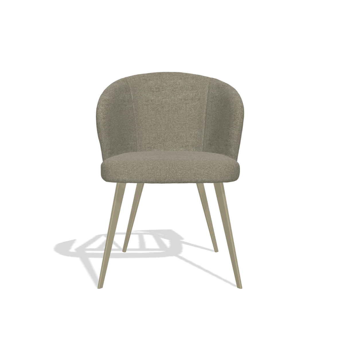 Esszimmerstuhl Lisette 6599 in Stoff Guard 193 (Taupe), Beine in Champagner, Vorderansicht