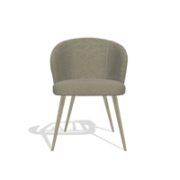 Esszimmerstuhl Lisette 6599 in Stoff Guard 193 (Taupe), Beine in Champagner, Vorderansicht